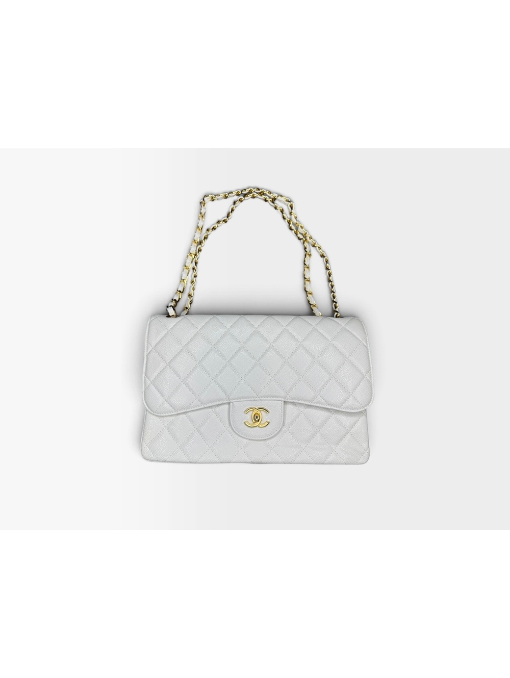 Chanel white quilted flap shoulder bag